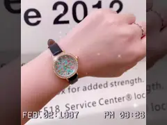 Ремень зеленых наручных часов дам 3ATM кожаный video