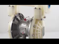 Мембранный насос пластика ПТФЭ 2 дюймов пневматический для химической растворяющей промышленности video