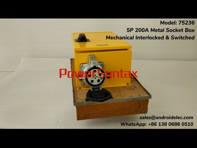 Large Current Inclination Wall Mounted Receptacle , IP55 Industrial Power Socket