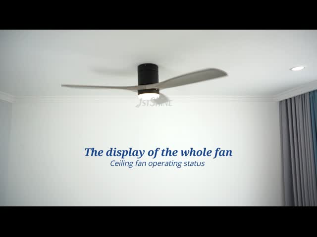 Low Noise 35W Decorative Saving Space Flush Mount Ceiling Fan With LED Light