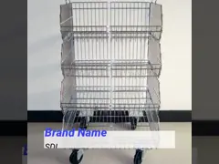 Stackable стеллаж для выставки товаров корзины провода Chrome со структурой KD video