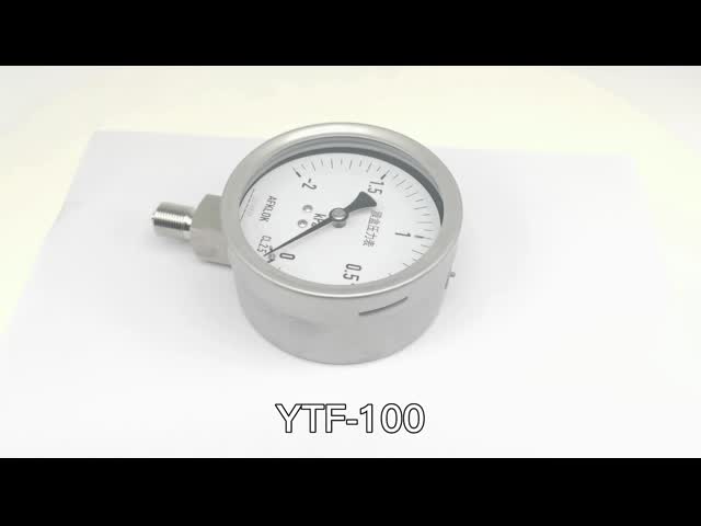 Diaphragm Box Stainless Steel Pressure Gauge Low Pressure For Argon Gas video