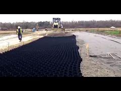Гравий Geocell поддержки нагрузки применяясь в минируя проекте строительства дорог video
