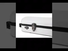 Полноразмерная 4/4 тройек Chrome случая 2 скрипки стеклоткани внешних белых покрыла защелки video