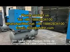 Комбинированный винтовой воздушный компрессор мощностью 20 л.с. и мощностью 15 кВт Двухвинтовой воздушный компрессор с резкой волокна video