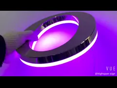 Кофейня магазина привела знак освещая пурпурный освещая CE контржурным светом RoHS video