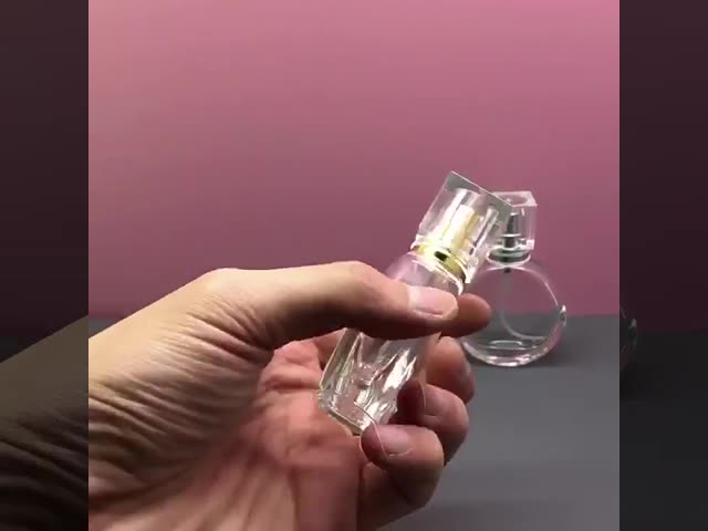 Стеклянные портативные ПК бутылки 25ML брызг духов плоские круглые Refillable 1000 видео