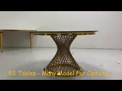 Обеденный стол роскошной нержавеющей свадьбы круглый для мебели свадьбы события банкета video