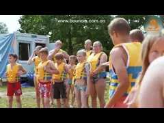 165 People Capacity Inflatable Water Park Customized Color TUV Certificate