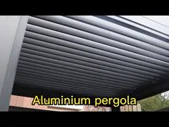 Grey Motorized Louvred Roof Aluminium Pergola With Zip Screen Blinds video