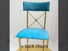 Green Cushion Luxury Wedding Chairs Gold Stainless Steel Frame For Event