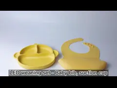 Practical Silicone Baby Feeding Set Tableware Cartoon Monkey Shape Food Grade video