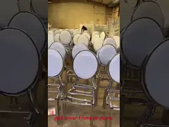 Банкет золота обедая гостиницы нержавеющей стали стула стулья роскошной белой Stackable обедая video