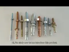 Железные анкерные болты клина материала М10*100 конкретные с голубым/белым покрытым цинком video