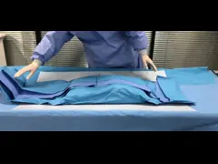 Зеленый вискоз ламинированный нетканый основной настраиваемый хирургический пакет для больницы video