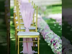 Weeding Gold Metal Hotel Banquet Chairs Stackable Wedding Chiavari Tiffany Chair