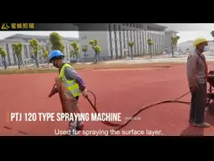 Распыляя резиновая машина 7KW 380V TPJ-60 пола для конструкции взлетно-посадочной дорожки школы отделывая поверхность video