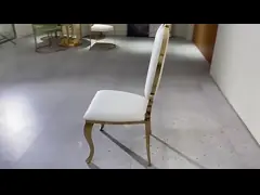 Стул свадьбы банкета современного стула банкета нержавеющей стали золота моды белого роскошный video