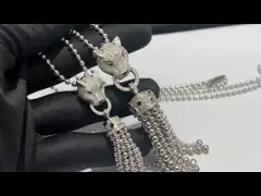 Cartier 18K White Gold Emeralds & Diamonds Panthère de Cartier Necklace