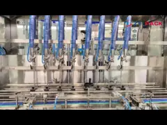 Автоматическая машина заполнителя геля дезинфицирующего средства руки для жидкостной детержентной завалки отбеливателя мытья руки прачечной video