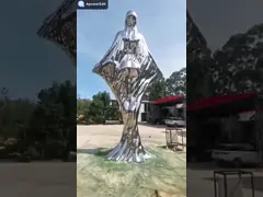 Outdoor Large Polished Stainless Steel Sculpture SS316L 5.7 Meter Height