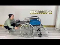 Exquisite Aluminum Manual Wheelchair With U Shape Commode Seat video