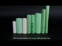 12 Mic PLA Пластиковый мусорный биоразлагаемый компостируемый пакет Сумки для кукурузного крахмала video