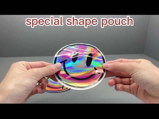 Unique Irregular Shaped Bag Smile Shaped Mylar Zipper Bag For Weed