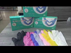 Покрашенное Multi перчаток нитрила оптовых перчаток нитрила порошка свободных устранимое video