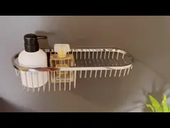 Отполированный Caddy угла Bathroom нержавеющей стали организатора 304 ливня Bathroom сатинировки video