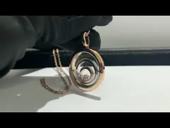 Diamands Chopard Happy Spirit Necklace 18K Rose / White Gold With One Diamonds
