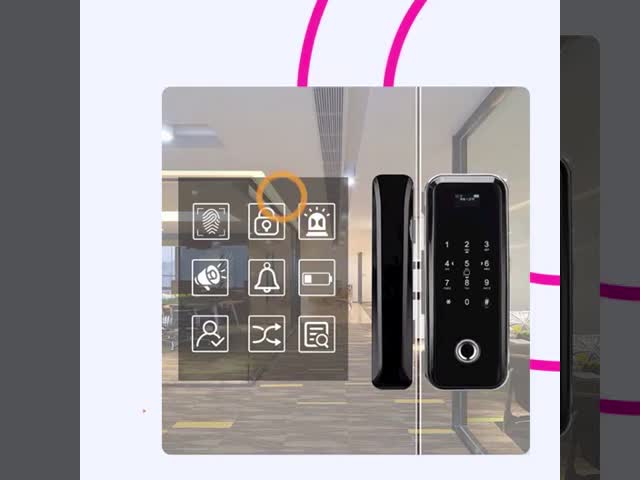 Умное Keyless замков безопасностью сползая стеклянной двери электронное