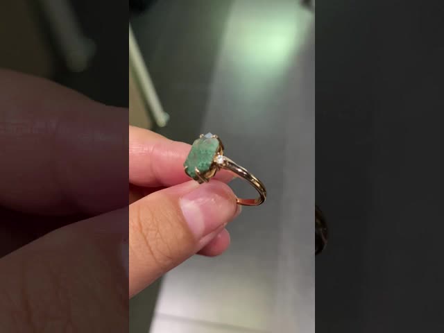 熊手のハローの楕円形は乳白色の白い樹木状の緑の瑪瑙およびMoissanite Miligreenの旧式な設計婚約指輪を切った