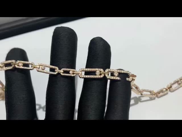 ювелирные изделия бренда AU750 Gold бриллиантового колье желтого золота фабрики 18k ювелирных изделий фарфора высокие видео