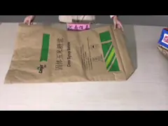 Изготовленным на заказ бумажные мешки повторно использованные размером Kraft 20kg 25kg наклеили бумажные мешки Multiwall video