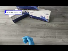 Кислота и алкали противостатического голубого латекса перчаток нитрила резиновая устойчивые video