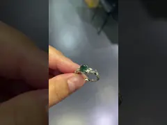 Овальное естественное зеленое обручальное кольцо агата мха Artsy альтернативное - Handmade обручальное кольцо video