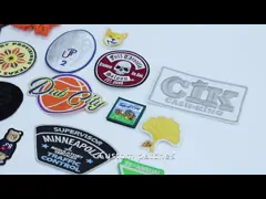 Wholesale Club Logo Woven Patches Merrowed Border For Clothing