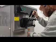 Anhe Commercial Ice Cream Machine 3 Flavor Soft Serve Machine 25L/H