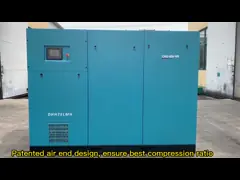 Бесшумный воздушный компрессор низкого давления промышленный 75HP 55kW небольшой винтовой воздушный компрессор video