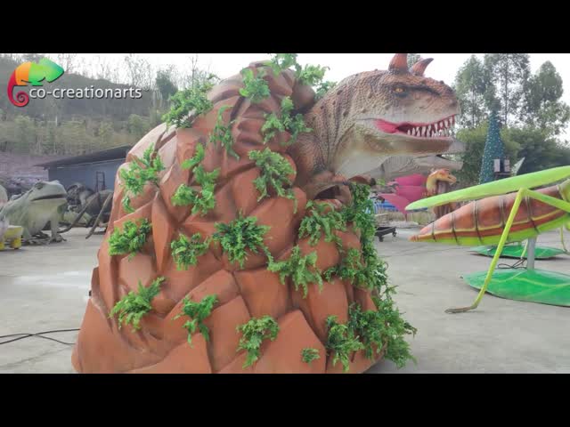 Карнотавр динозавров Animatronic изготовителя в натуральную величину Animatronic для юрского парка атракционов видео