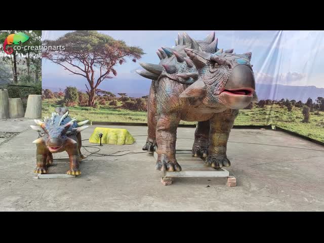 遊園地のための防水テーマ パークの実物大のアニマトロニクス恐竜の現実的なAnkylosaurus