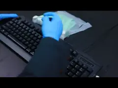 5 пробирка чистой комнаты корпии свободной от большой круглой наклоненная пеной с пластиковой ручкой video