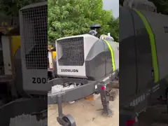 Semi сухие используемые насосы HBT8016 Zoomlion конкретного насоса трейлера неподвижные конкретные video