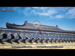 Китайская стеклянная крыша плитка блестящий синий высокая долговечность для традиционных и современных домов строительный материал video