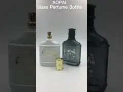 blanco opaco de perfume 100ml de la forma plana de cristal de la botella video