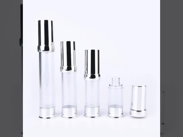 Casquillo de aluminio claro COMO botella de dispensación plástica del suero con la bomba 10ml - 30ml El video