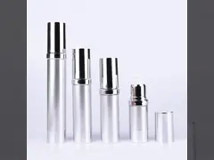 Бутылка 80ml серебряной круглой сливк глаза безвоздушная пластиковая КАК кнопка дальше video