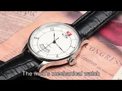 Календарь движения Японии роскошных полностью стальных людей наручных часов кварца дела video