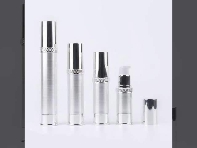 Dispensador que no engorda de aluminio de plata plástico privado de aire 10ml - de la bomba de la loción cuello único 30ml El video